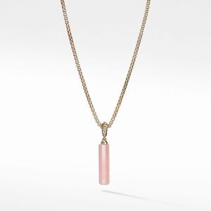 David Yurman Barrel Amulet with Pink Opal and 18K Yellow Gold, 20mm